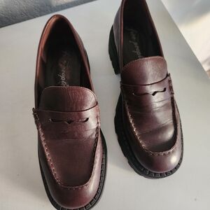 Free People Lyra Lug Sole Loafers in Brown Size 40